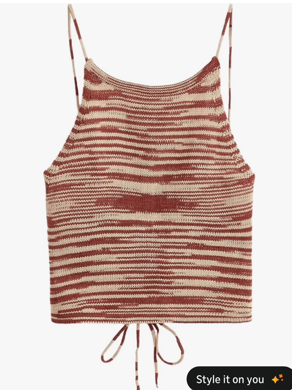 Amazon Striped Knit Camisole - Rust & Cream